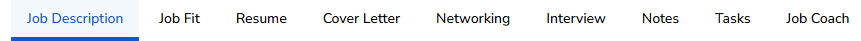 Applications tab interface showing integrated job search features